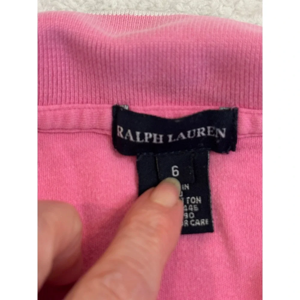 Ralph Lauren Girls Pink Polo Dress Short Sleeve Size 6 Pony Logo Preppy